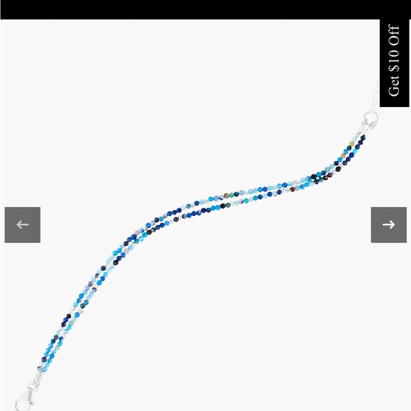 Silpada Blue Beaded Bracelet, Aspire Bead Bracelet, Blue Agate - Picture 2 of 6